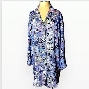 Monki oversized Long Sleeves Midi Shirt Dress L